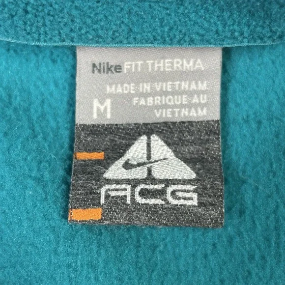 Nike ACG Fleece Womens Medium Teal Fit Therma Full Zip Cozy Vintage - Picture 6 of 10
